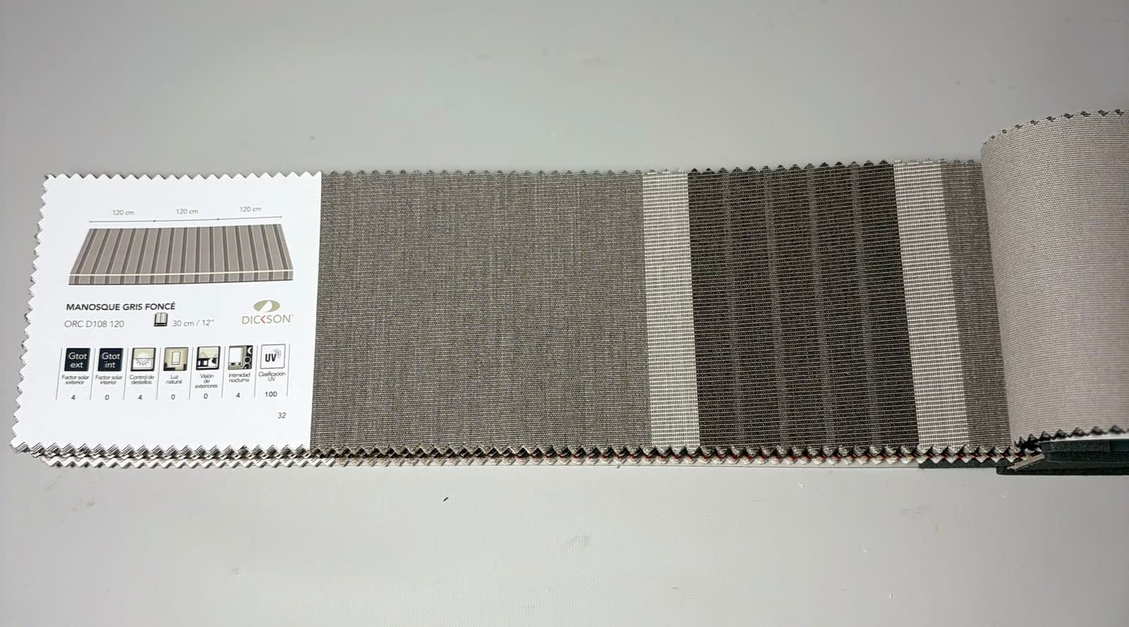 muestra de lona rayada